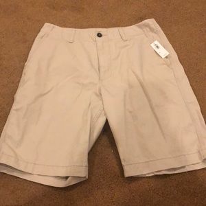 Broken-in Straight Light Khaki Shorts